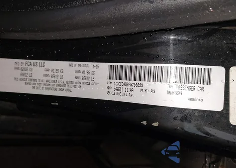 2015 Chrysler 200 Limited from USA, damaged, VIN 1C3CCCAB6FN700899